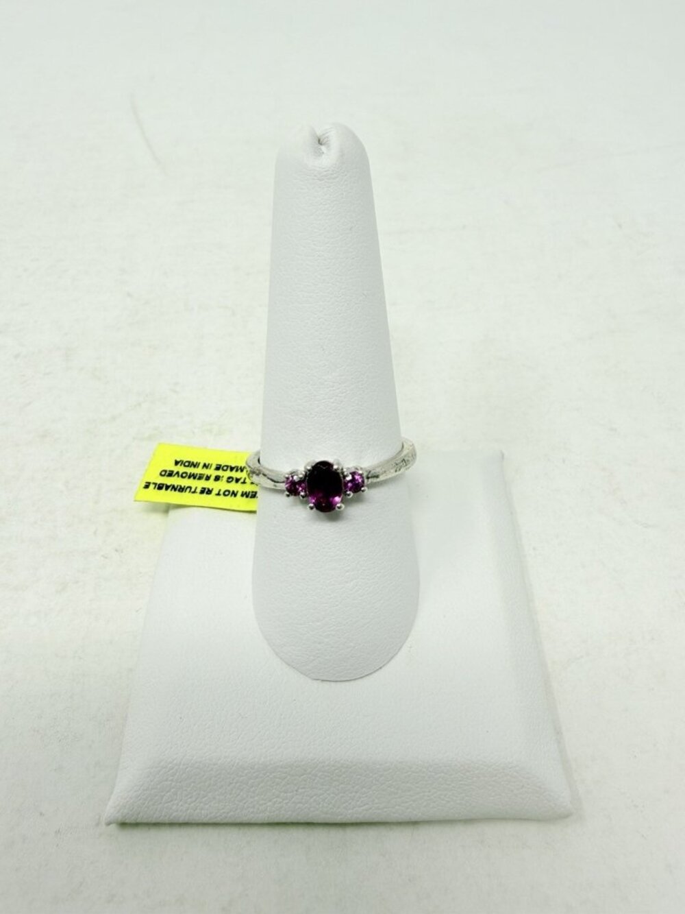 Shop LC Mahenge Umbalite Platinum Over Sterling Silver Trilogy Size 9 Ring 5540‎